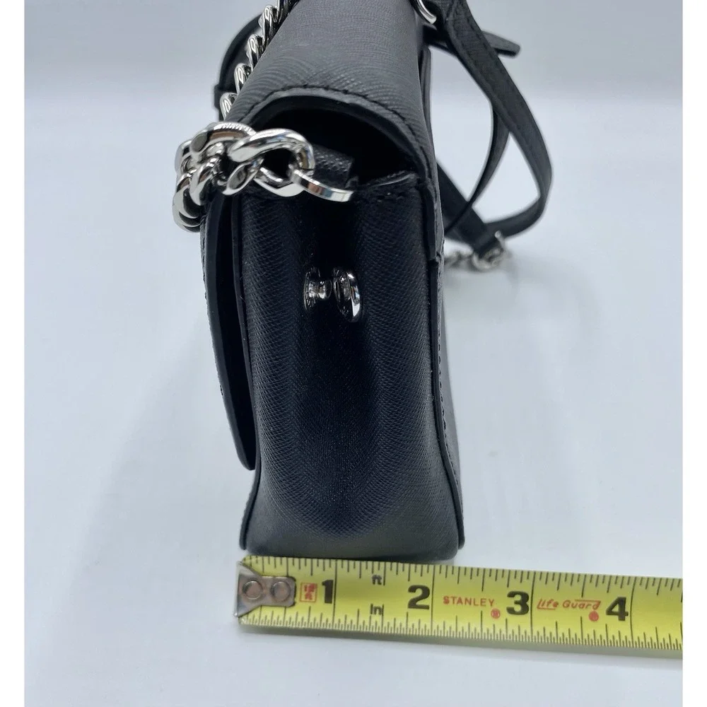 Michael Kors Tina Small Leather Clutch Crossbody Bag Black Designer Luxury Purse